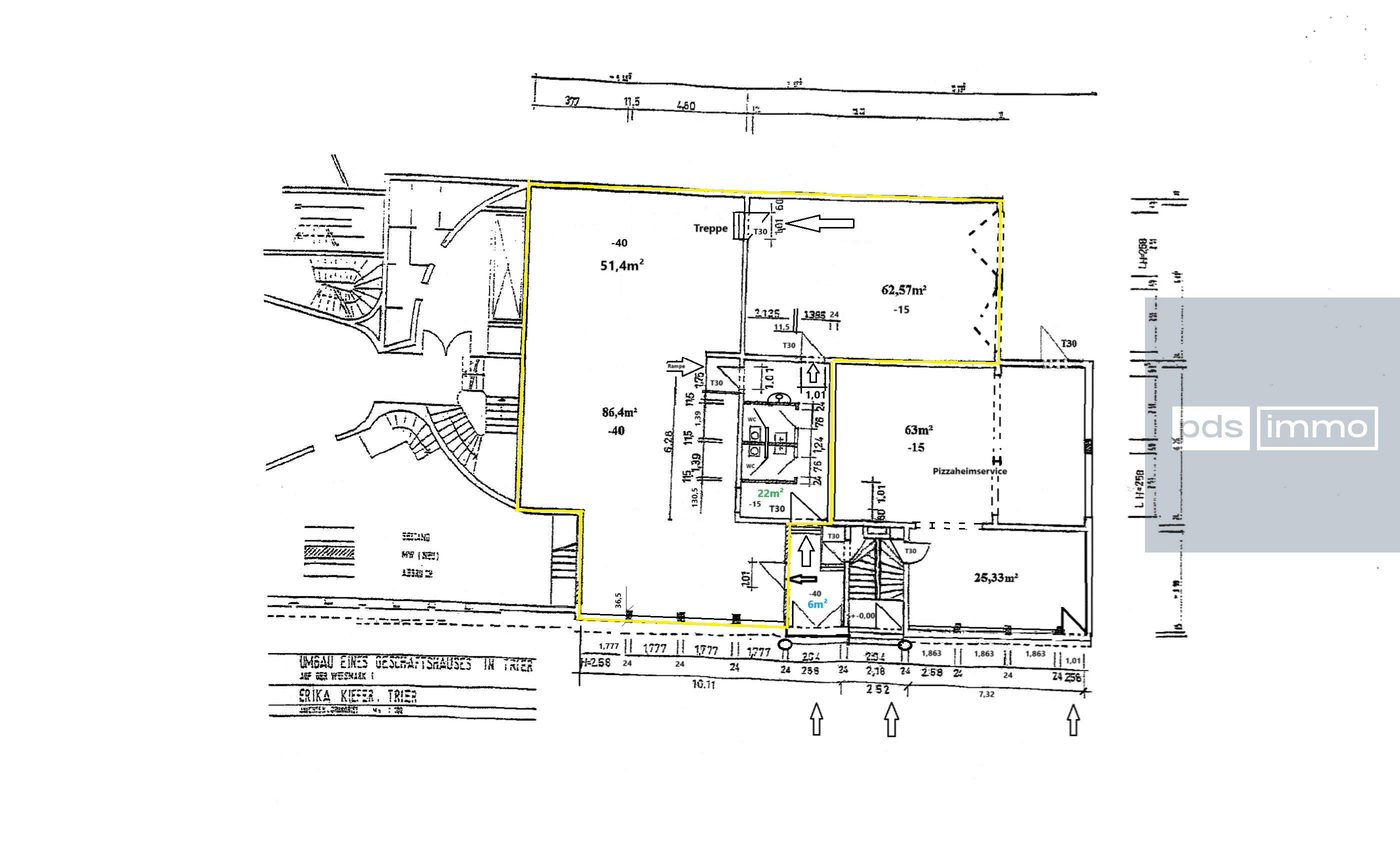 Praxis zur Miete 1.300 € 3 Zimmer 225 m²<br/>Bürofläche Weismark 1 Trier 54294