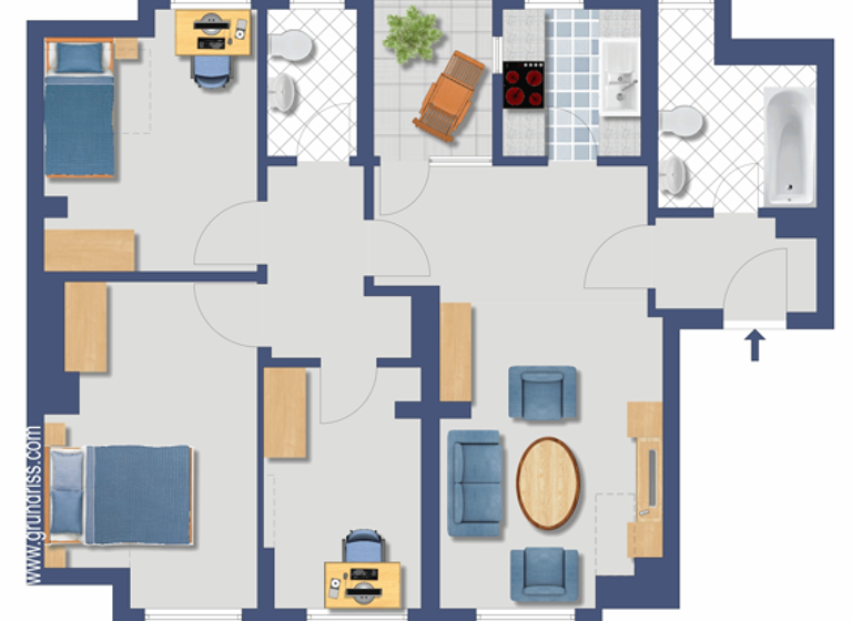 Wohnung zum Kauf provisionsfrei 302.300 € 4 Zimmer 92,2 m² 1. Geschoss Ragazer Straße 14 Reinickendorf Berlin 13407