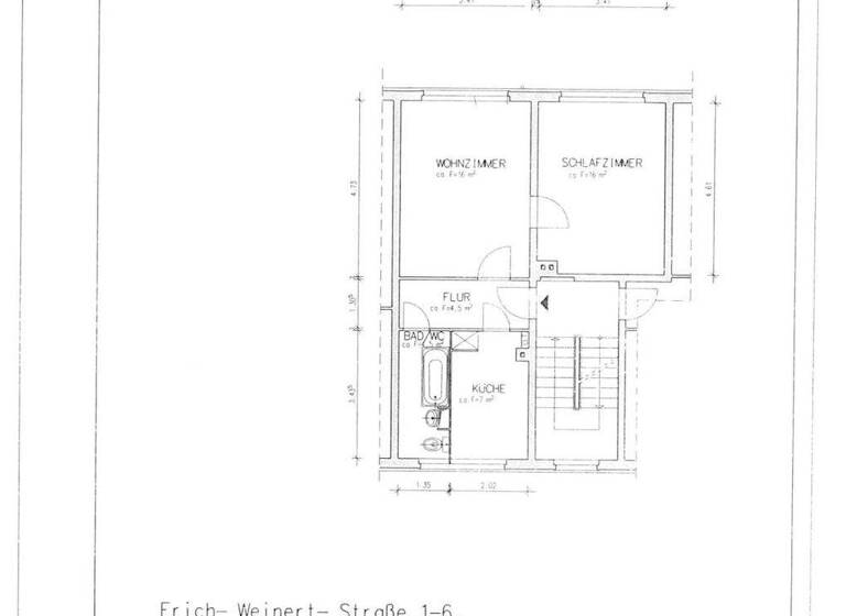 Wohnung zur Miete 260 € 2 Zimmer 46,4 m² 4. Geschoss Erich-Weinert-Straße 10 Hermsdorf 07629