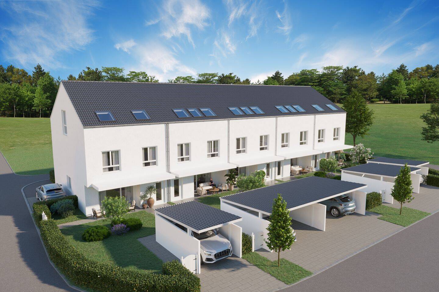 Immobilie in Großmehring - Neubau-Reihenhäuser nahe Ingolstadt - KfW-40, ruhig & naturnah - Bild 1