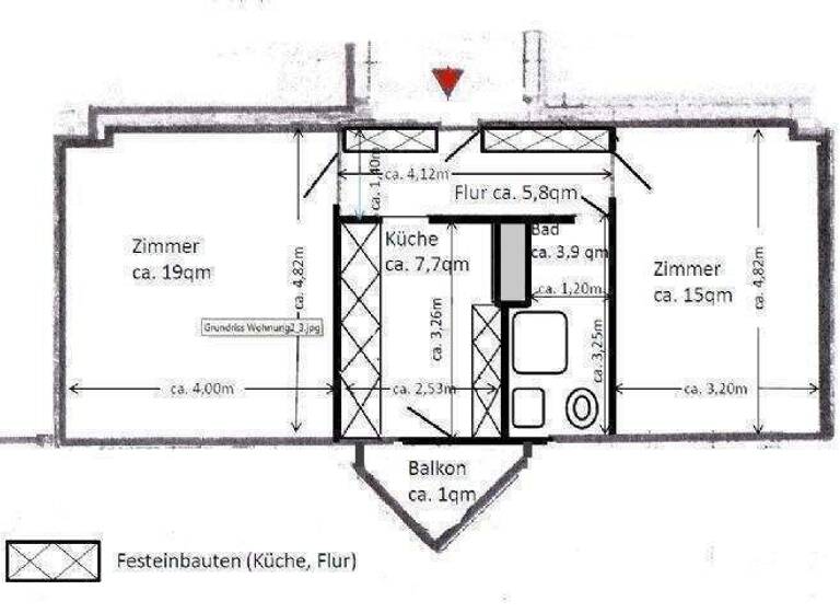 Wohnung zum Kauf 139.990 € 2 Zimmer 52 m² 1. Geschoss Zeppelinstraße Spandau Berlin 13583