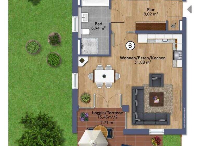 Wohnung zur Miete - Erstbezug 1.295 € 3 Zimmer 78,5 m² EG frei ab 01.06.2026 Steigenberg Penzberg 82377