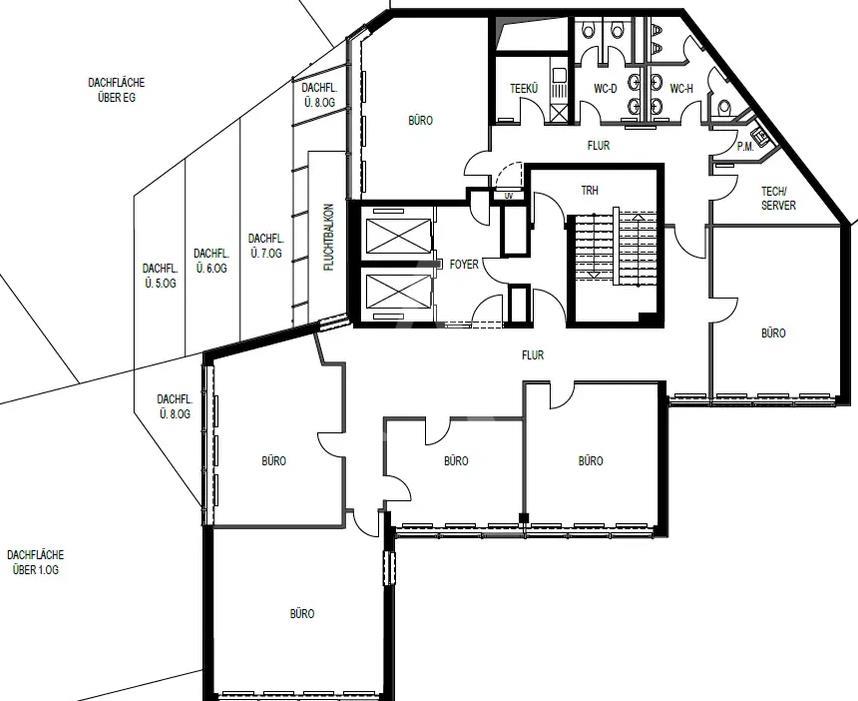 Büro-/Praxisfläche zur Miete 15 € 1.493 m²<br/>Bürofläche ab 264 m²<br/>Teilbarkeit Altstadt - Süd Köln 50676