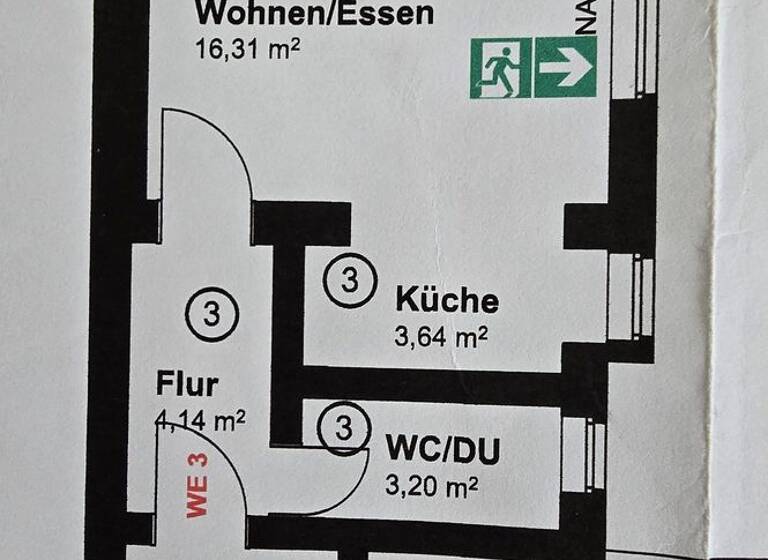 Wohnung zur Miete 400 € 2,5 Zimmer 45 m² Geschoss 1/4 frei ab sofort Hochheide Duisburg 47198