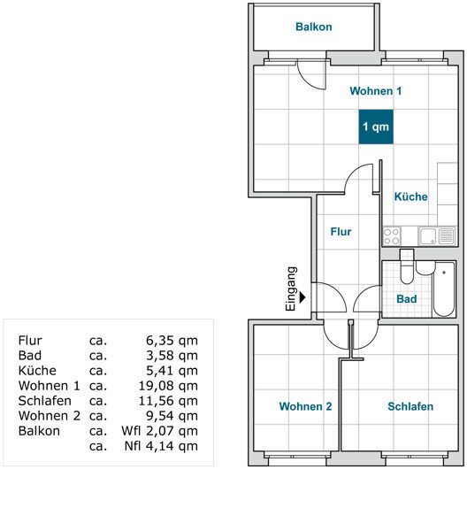 Wohnung zur Miete 445 € 3 Zimmer 57 m²<br/>Wohnfläche 2.<br/>Geschoss 08.03.2025<br/>Verfügbarkeit Rottwerndorfer Str. 6 Leuben (Rottwerndorfer Str.) Dresden 01257