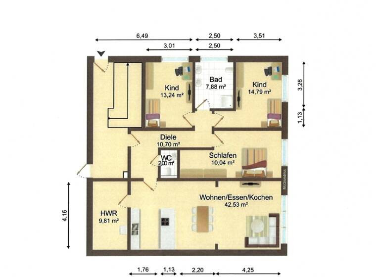 Wohnung zur Miete - Erstbezug 1.276 € 4 Zimmer 116 m² EG frei ab sofort Buer Melle 49328