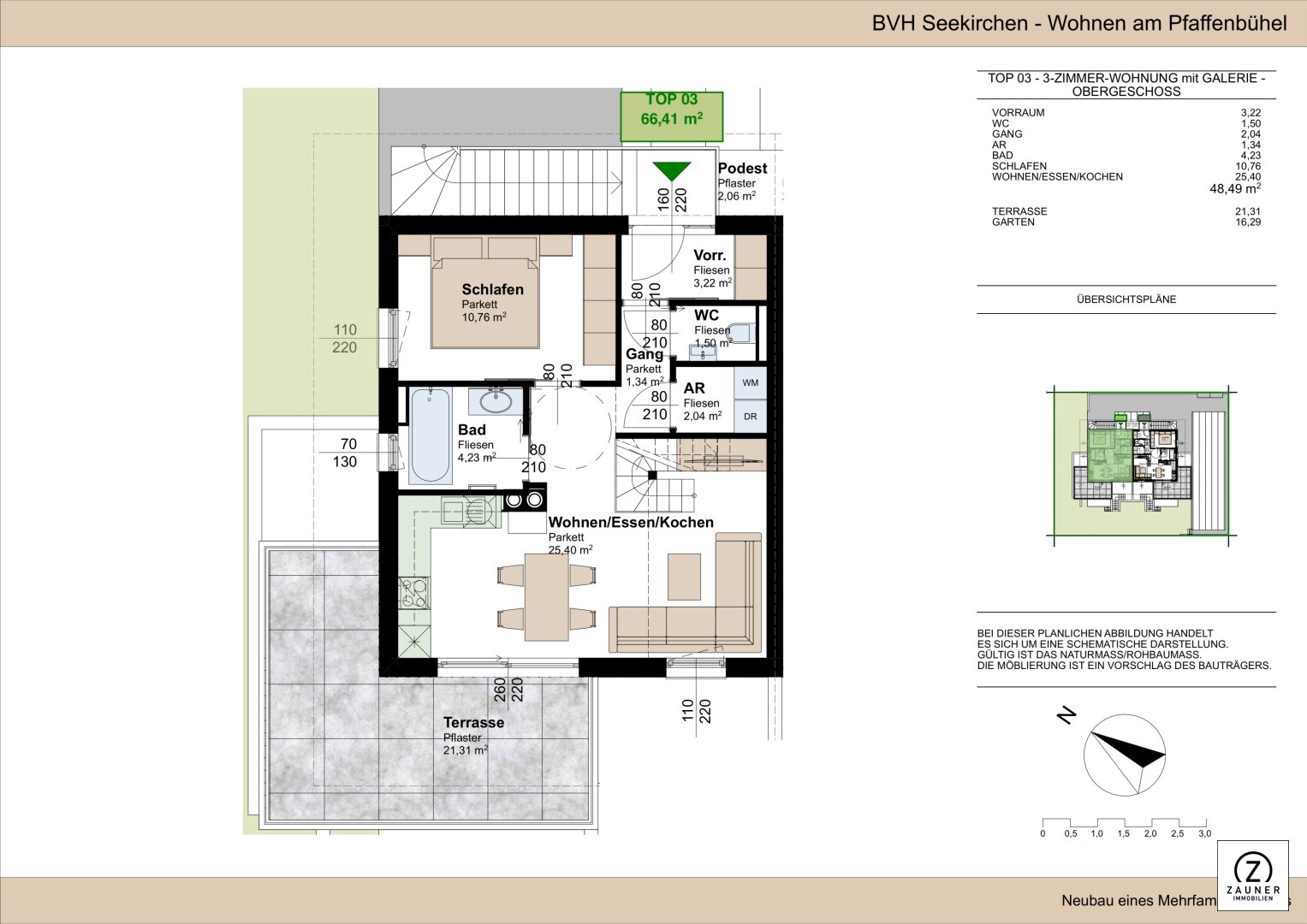 Wohnung zum Kauf 515.000 € 3 Zimmer 66,4 m²<br/>Wohnfläche Seekirchen am Wallersee 5201