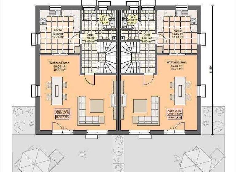 Doppelhaushälfte zum Kauf - Erstbezug 637.909 € 368 m² 148 m² Grundstück Unterreichenbach Schwabach 91126