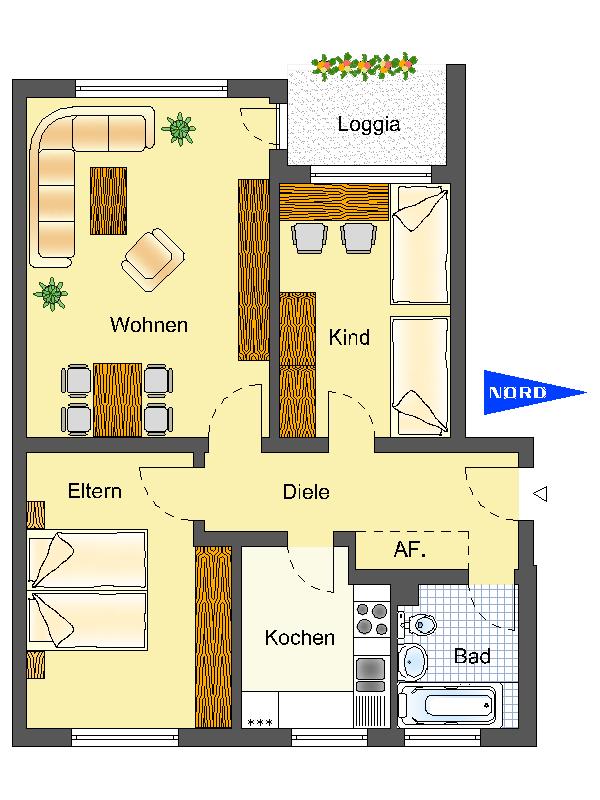 Wohnung zur Miete nur mit Wohnberechtigungsschein 431 € 3 Zimmer 69,1 m²<br/>Wohnfläche 1.<br/>Geschoss ab sofort<br/>Verfügbarkeit Eichendorffweg 14 Detmold - Kernstadt Detmold 32756