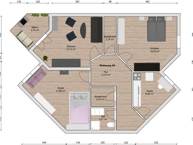 Wohnung zur Miete 570 € 3 Zimmer 84,9 m² 1. Geschoss frei ab sofort Braunschweiger Str. 38 Schöppenstedt 38170