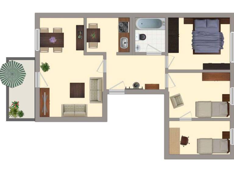 Wohnung zur Miete 417 € 4 Zimmer 64,1 m² 4. Geschoss Heinz-Steyer-Ring 48 Süd Dessau-Roßlau 06849
