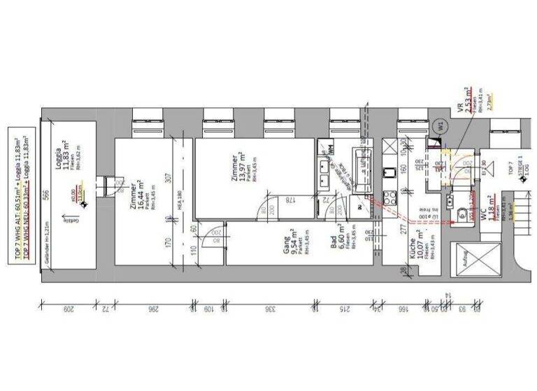 Wohnung zum Kauf 420.000 € 2 Zimmer 60 m² 1. Geschoss Wien,Mariahilf 1060