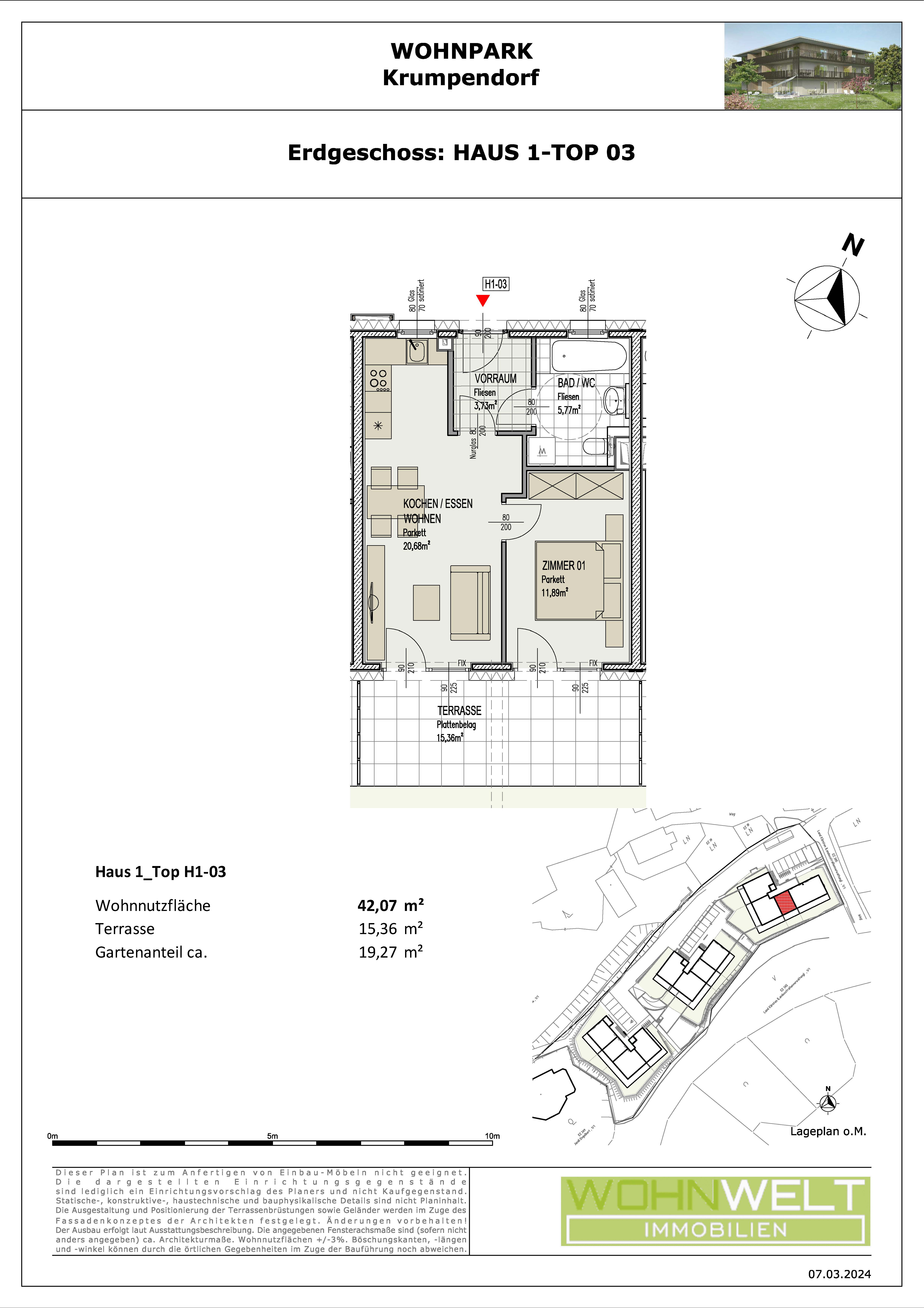 Wohnung zum Kauf provisionsfrei 279.980 € 2 Zimmer 42 m²<br/>Wohnfläche EG<br/>Geschoss Krumpendorf am Wörthersee 9201