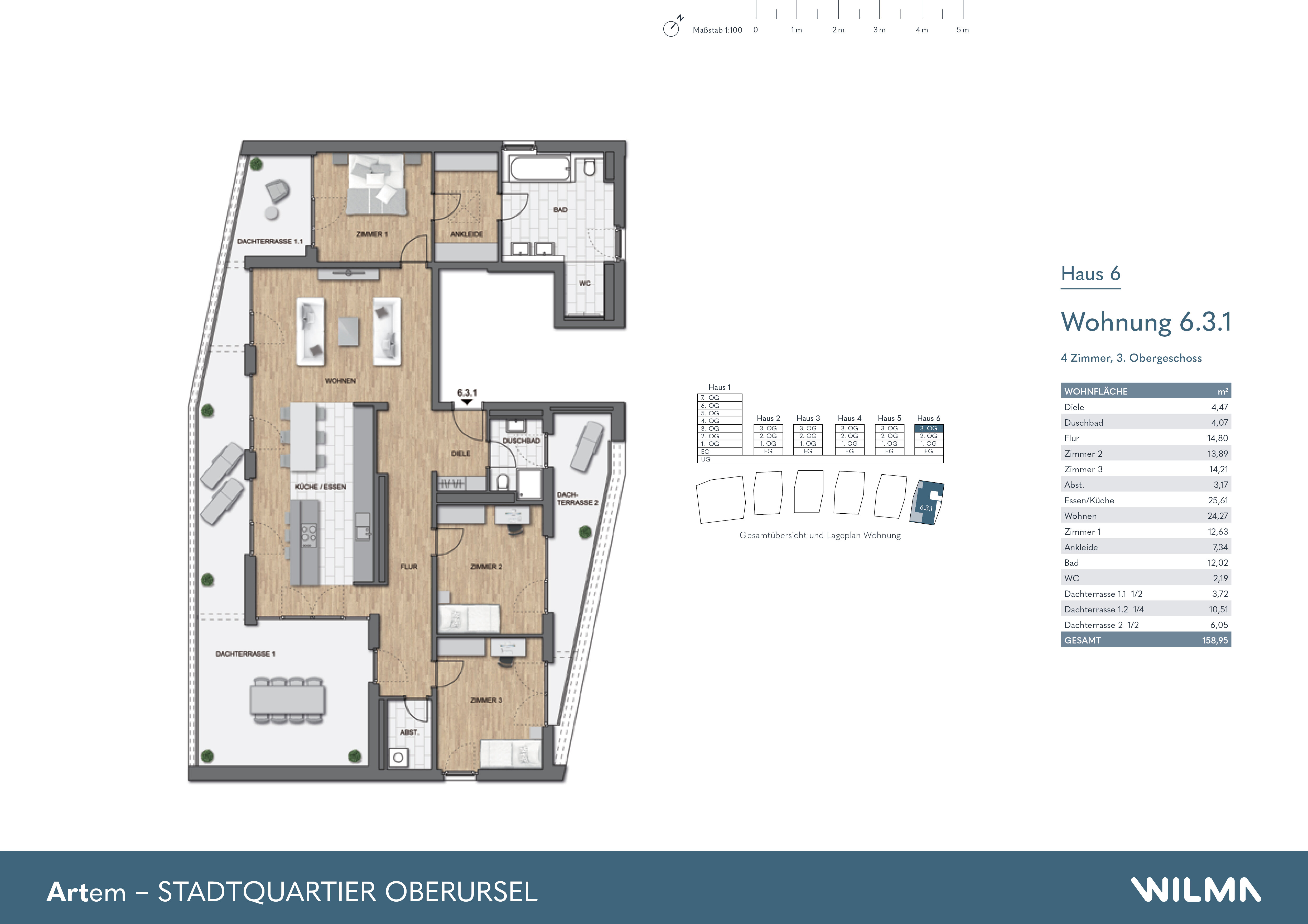 Penthouse zum Kauf provisionsfrei 1.109.680 € 4 Zimmer 159 m²<br/>Wohnfläche Nassauer Straße 1 Kernstadt Oberursel 61440