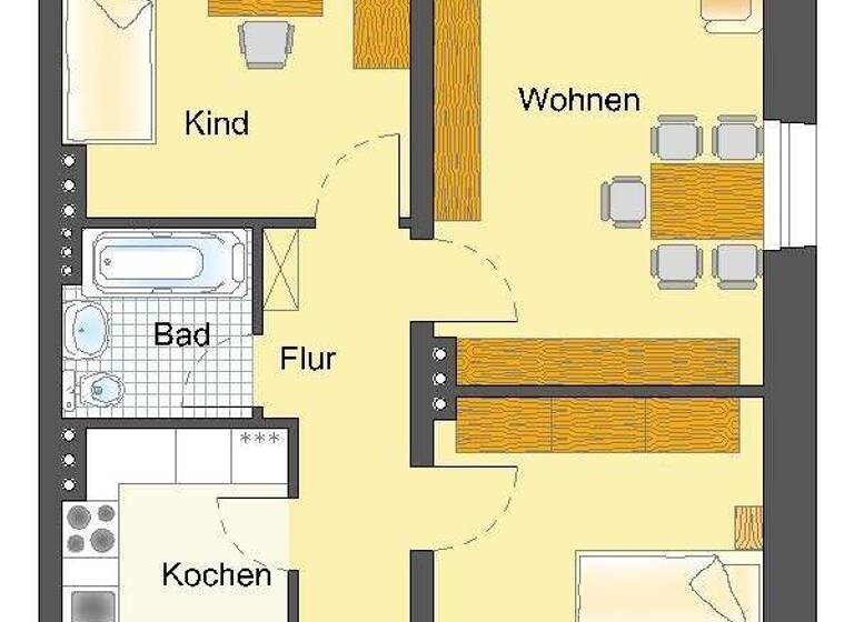 Wohnung zur Miete 566 € 3 Zimmer 65,7 m² 1. Geschoss frei ab 08.04.2026 Sudeweg 7 Sennestadt Bielefeld 33689