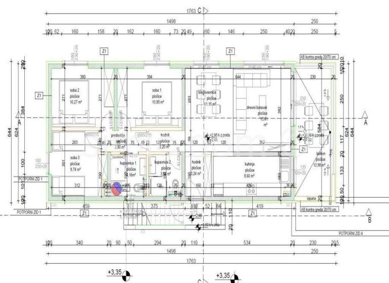 Wohnung zum Kauf 340.000 € 3 Zimmer 87 m² 1. Geschoss Okrug