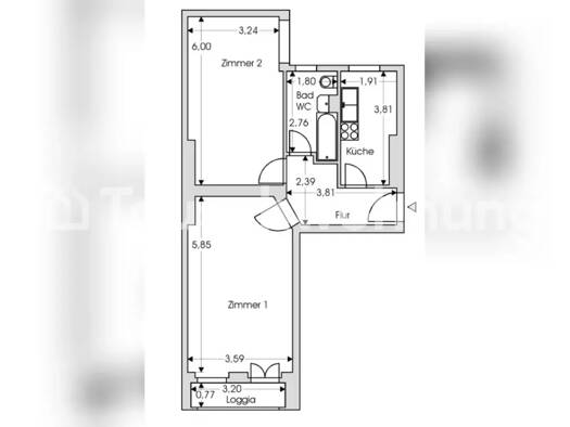 Wohnung zur Miete nur mit Wohnberechtigungsschein Tauschwohnung 400 € 2 Zimmer 60 m² 1. Geschoss Oberschöneweide Berlin 12459