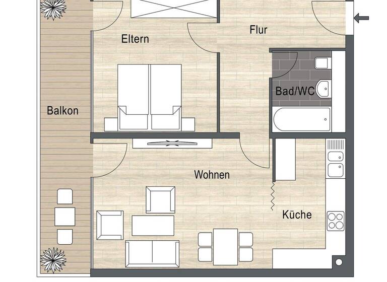 Wohnung zum Kauf 145.000 € 2 Zimmer 55 m² Leutkirch Leutkirch im Allgäu 88299
