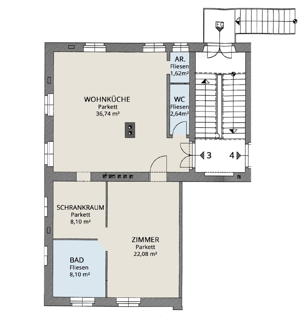 Wohnung zur Miete 1.035 € 2,5 Zimmer 79,9 m²<br/>Wohnfläche 1.<br/>Geschoss ab sofort<br/>Verfügbarkeit Klosterneuburg 3400