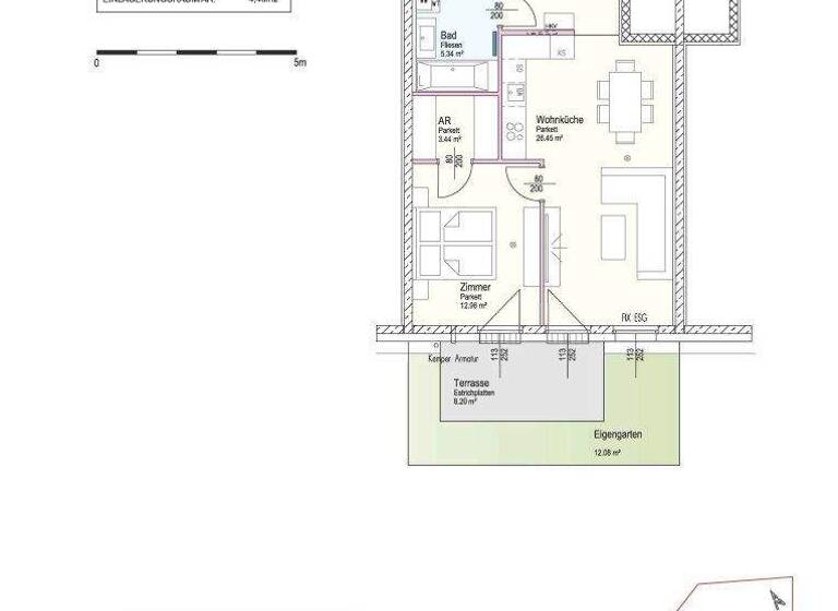 Wohnung zur Miete - Erstbezug 733 € 2 Zimmer 56,4 m² EG Kabanenweg Neulengbach 3040