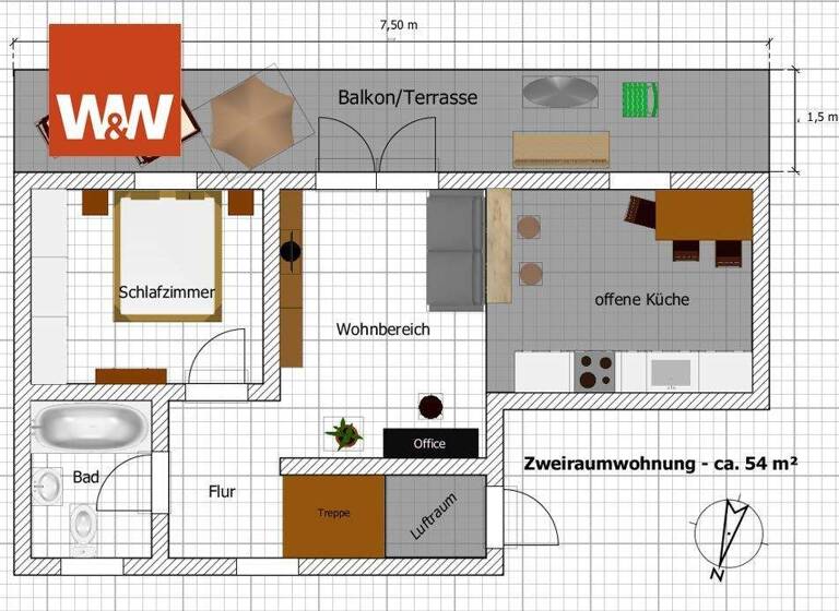 Wohnung zur Miete 355 € 2 Zimmer 54 m² Quersa Lampertswalde / Quersa 01561