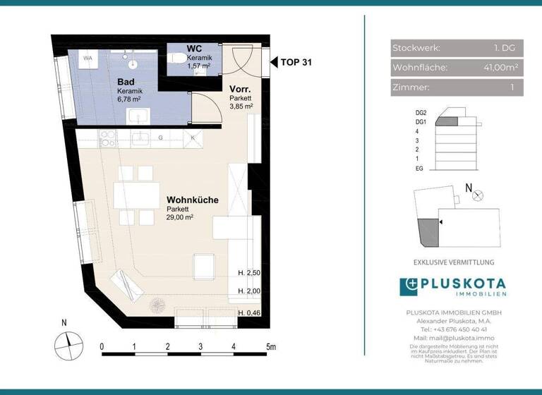 Studio zum Kauf 259.000 € 1 Zimmer 41,2 m² 1. Geschoss Wien 1170