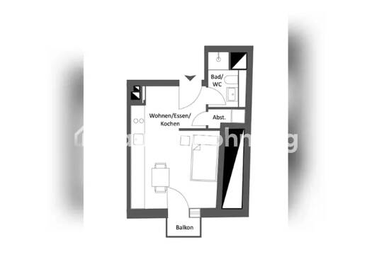 Wohnung zur Miete Tauschwohnung 792 € 1 Zimmer 25 m² Bad Cannstatt Bad Cannstatt 70191