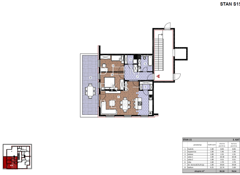 Wohnung zum Kauf 251.328 € 3 Zimmer 78 m² 3. Geschoss Sesvete 10360