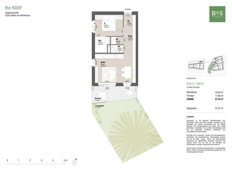 Wohnung zum Kauf - Erstbezug 365.000 € 2 Zimmer 45,6 m² EG Hubertusstraße Velden am Wörther See 9220