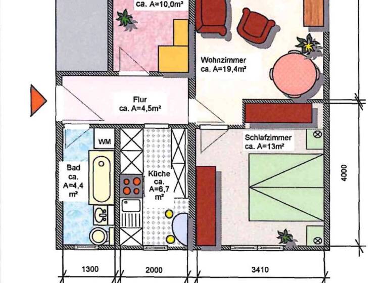 Wohnung zur Miete 375 € 3 Zimmer 60 m²<br/>Wohnfläche Am Hohen Hain 10c Limbach-Oberfrohna Limbach-Oberfrohna 09212