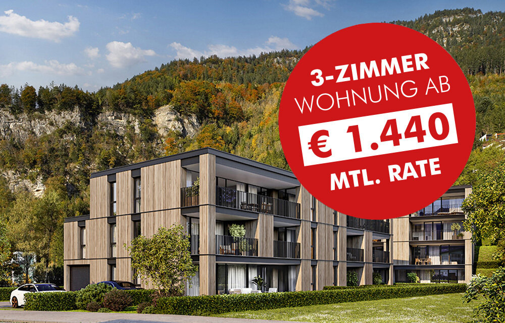 Terrassenwohnung zum Kauf provisionsfrei 528.000 € 3 Zimmer 73,3 m²<br/>Wohnfläche 2.<br/>Geschoss Grete-Gulbranssonweg 7 und 7a Bludenz 6700