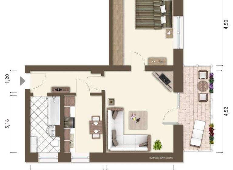 Wohnung zur Miete 335 € 2 Zimmer 50 m² 3. Geschoss Egon-Erwin-Kisch-Straße 4 Bieblach Gera 07546