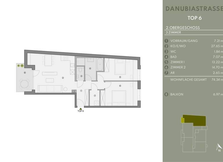 Wohnung zum Kauf - Erstbezug 360.000 € 3 Zimmer 73,8 m² Mannswörth 2320