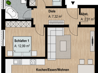 Wohnung zum Kauf - Neubau 409.095 € 3 Zimmer 90,9 m² Abenberg Abenberg 91183