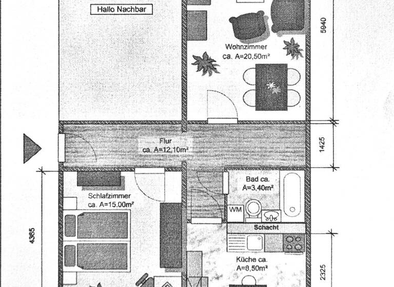Wohnung zur Miete 331 € 2 Zimmer 61,9 m² 4. Geschoss Heinrich-Mauersberger-Ring 6c Limbach-Oberfrohna 09212