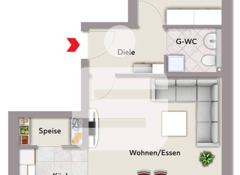 Wohnung zur Miete 590 € 2 Zimmer 63,4 m² 2. Geschoss frei ab 01.05.2026 Bad Kissingen 97688