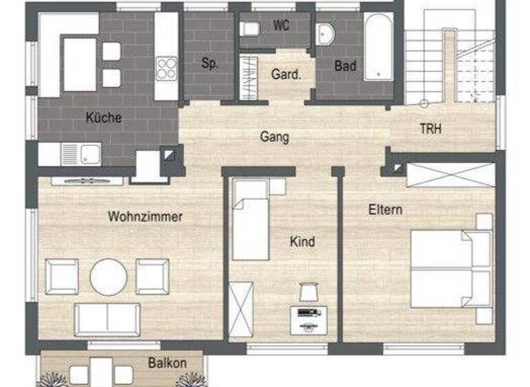 Wohnung zur Miete 1.100 € 4 Zimmer 105 m² 1. Geschoss frei ab sofort Gottwollshausen Schwäbisch Hall 74523