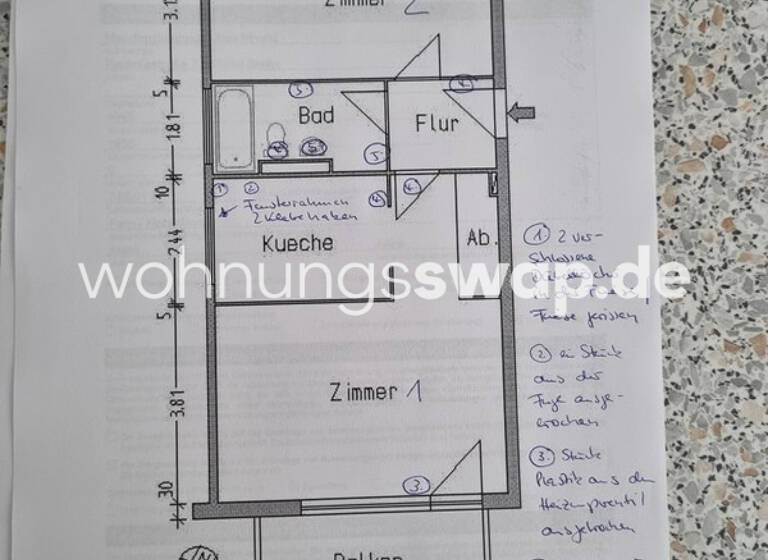 Wohnung zur Miete Tauschwohnung 900 € 2 Zimmer 65 m² 1. Geschoss Adlershof Berlin 12489