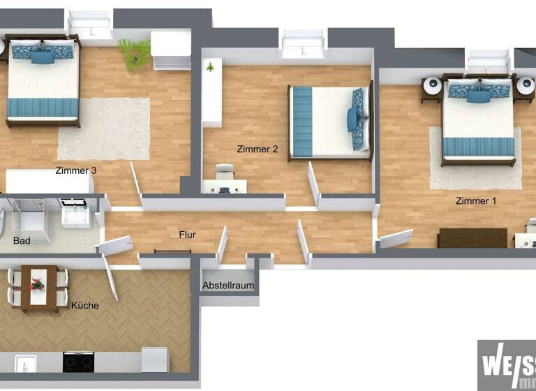 Wohnung zum Kauf 265.000 € 3 Zimmer 71,8 m² 1. Geschoss Jägerstraße 2A Zellerau Würzburg 97082