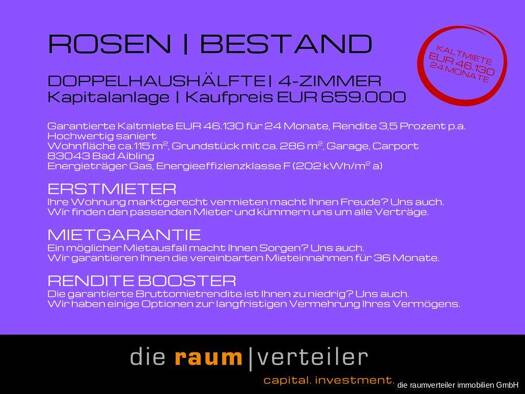 Doppelhaushälfte zum Kauf 659.000 € 4 Zimmer 115 m² 286 m² Grundstück Bad Aibling 83043