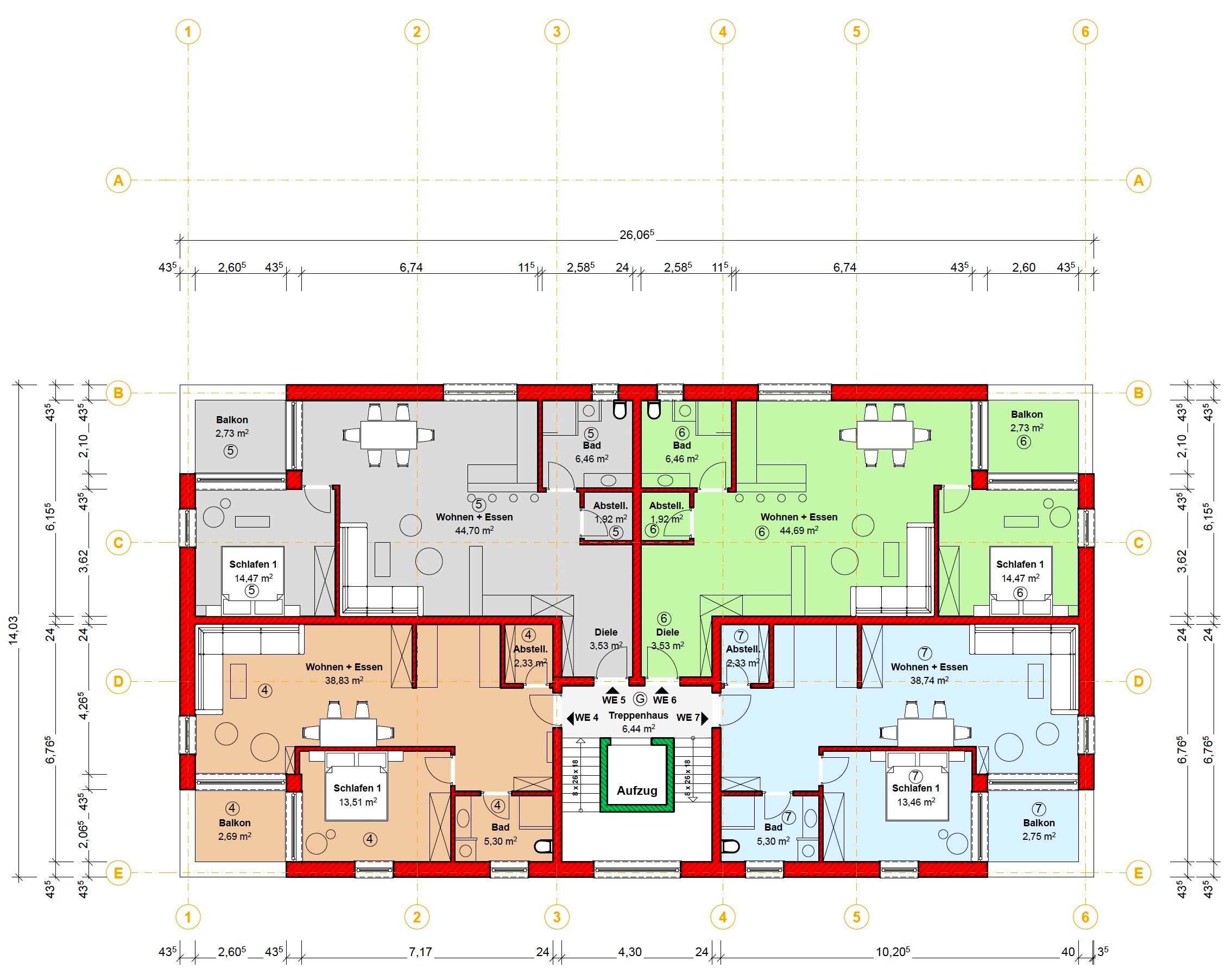 Wohnung zum Kauf provisionsfrei 342.451 € 2 Zimmer 62,7 m²<br/>Wohnfläche 1.<br/>Geschoss 01.07.2025<br/>Verfügbarkeit Kernstadt - Nord Lahr/Schwarzwald 77933