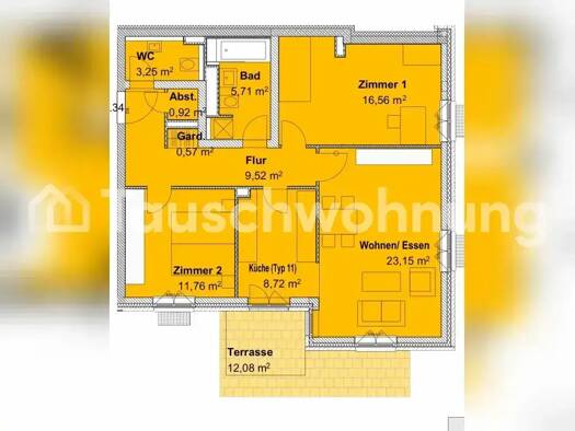 Wohnung zur Miete Tauschwohnung 1.440 € 3 Zimmer 83 m² EG Alsterdorf Hamburg 22307