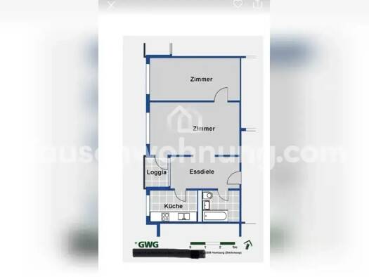 Wohnung zur Miete Tauschwohnung 450 € 2 Zimmer 59 m² 2. Geschoss Alsterdorf Hamburg 22309