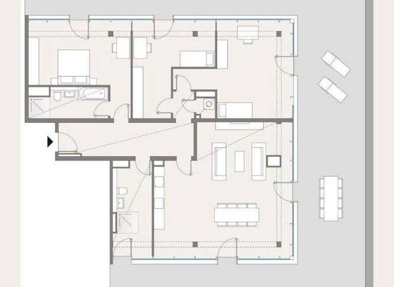 Wohnung zur Miete 3.164 € 4 Zimmer 210,4 m² 14. Geschoss Grunaer Straße 5 Pirnaische Vorstadt Dresden 01069