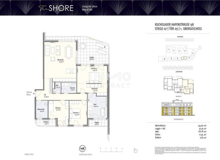 Wohnung zum Kauf - Erstbezug 990.000 € 4 Zimmer 143,7 m² 1. Geschoss Wien 1190