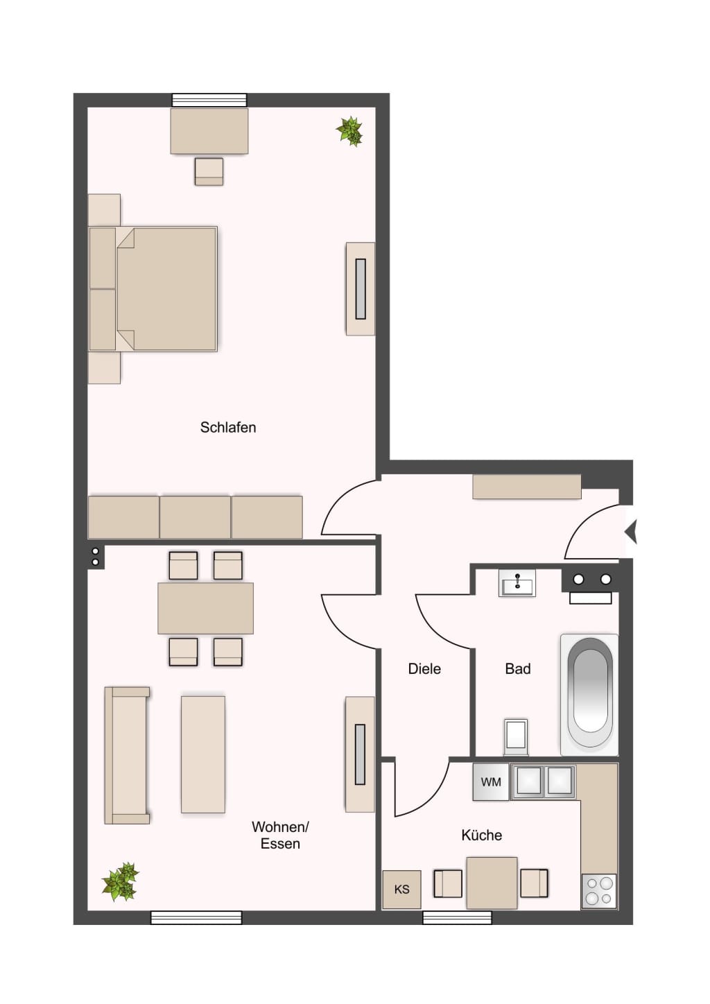 Wohnung zur Miete Wohnen auf Zeit 1.995 € 3 Zimmer 52 m²<br/>Wohnfläche 01.03.2025<br/>Verfügbarkeit Rückertstraße Eilbek Hamburg 22089