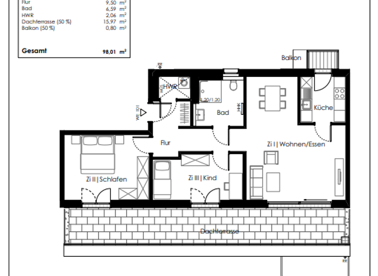 Wohnung zum Kauf - Neubau provisionsfrei 714.900 € 3 Zimmer 98 m²<br/>Wohnfläche 5.<br/>Geschoss Subbelrather Str. 490 Ehrenfeld Köln 50825