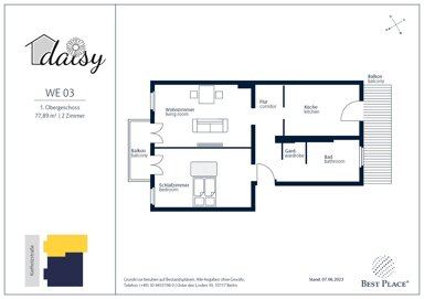 Wohnung zum Kauf provisionsfrei 355.000 € 2 Zimmer 77,9 m² 1. Geschoss Kiefholzstraße 5 Alt-Treptow Berlin 12435