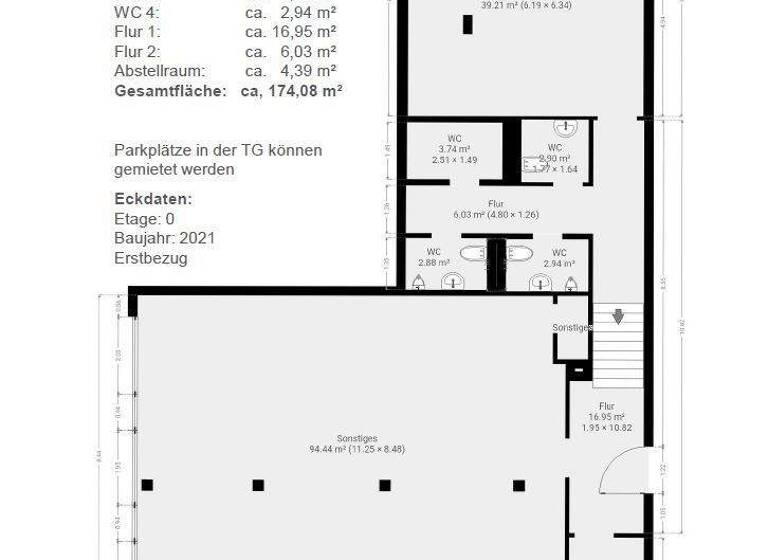 Bürofläche zur Miete - Erstbezug 2.102 € 174,1 m² Bürofläche Rheinallee 9b Süd Ludwigshafen 67061