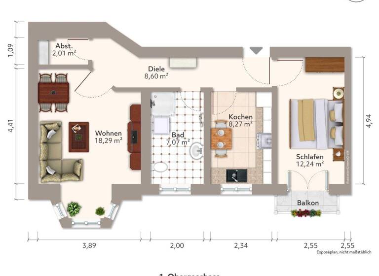 Wohnung zur Miete 530 € 2 Zimmer 56 m² frei ab 01.04.2026 Bruchstraße 29/30 Stendal 39576